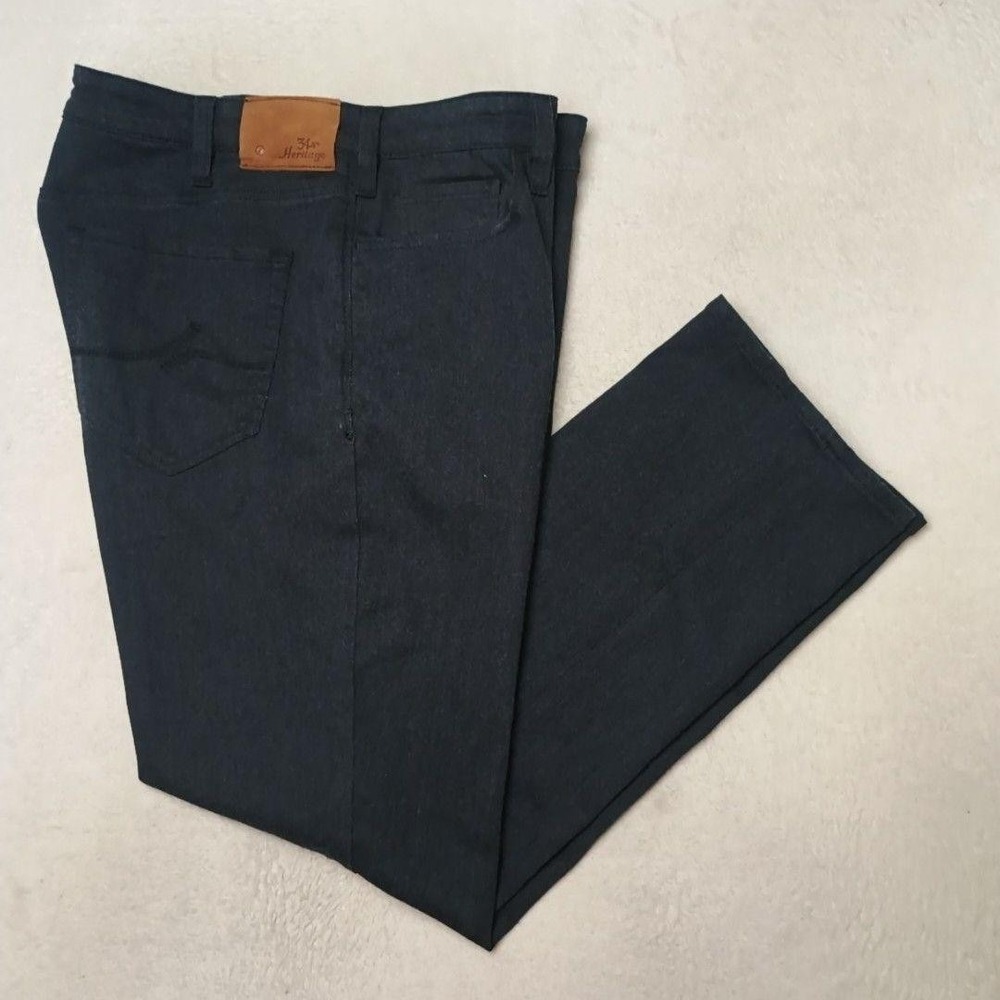 34 Heritage Charisma Jeans Mens 38x30 Blue Straight Classic Dark Wash Stretch